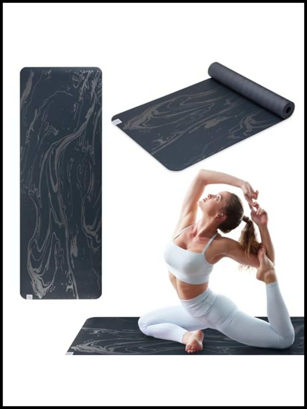 Gaiam Dry-Grip Yoga Mat Non-Slip Hot Yoga Pilates Fitness Mat 68x24